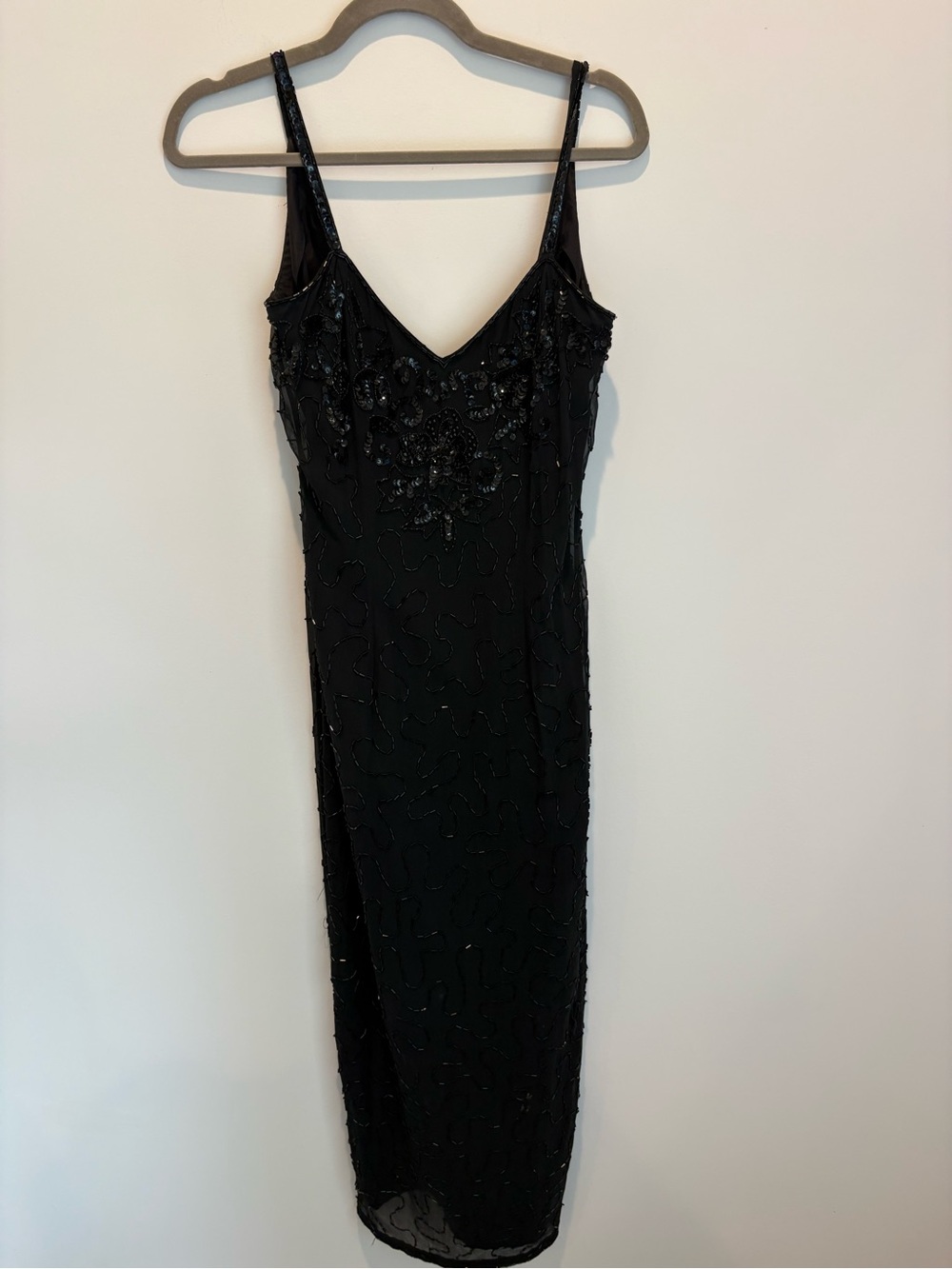 Rampage Black Beaded Strapless Evening Dress